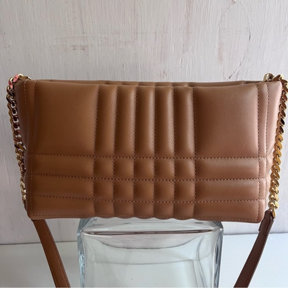 BURBERRY Small Lola Quilted Leather Shoulder Bag- Marple Brown - Picture 9 of 13